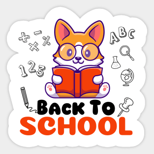 Welcome Back To School Corgi Shirt Outfit Kid Dog Lover Sticker